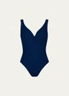 Karla Colletto Twist Underwire One-piece Swimsuit (d+ Cup) In Navy