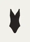 Karla Colletto Twist-front Underwire One-piece Swimsuit In Black