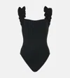 Karla Colletto Willow Ruffled Swimsuit In Black