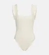 Karla Colletto Willow Ruffled Swimsuit In White