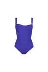 Karla Colletto Women's Basics Square Neck Underwire Tank One Piece Swiimsuit In Ultra Violet In Blue
