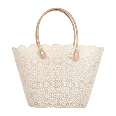 Karla Hanson Riki N Romi Lace Medium Trixy Cream Tote Bag In Sand