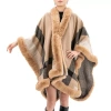 Karla Hanson Savannah Ruana Womens Poncho In Brown