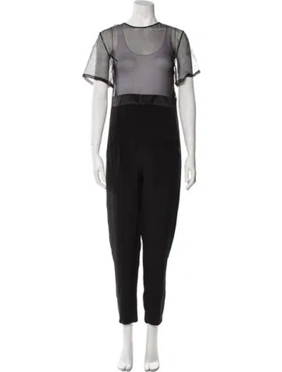 Pre-owned Karla Špetić Silk Crew Neck Jumpsuit In Black