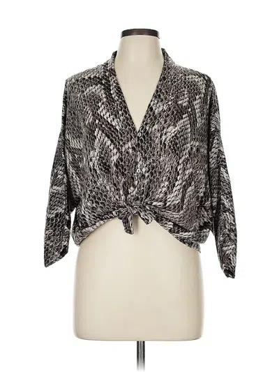 Pre-owned Karlie 3/4 Sleeve Blouse In Silver