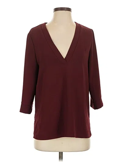 Pre-owned Karlie 3/4 Sleeve Top Burgundy V-neck Tops