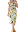 Karlie Abstract Leaf Wrap Tank Dress In Multi In Multi