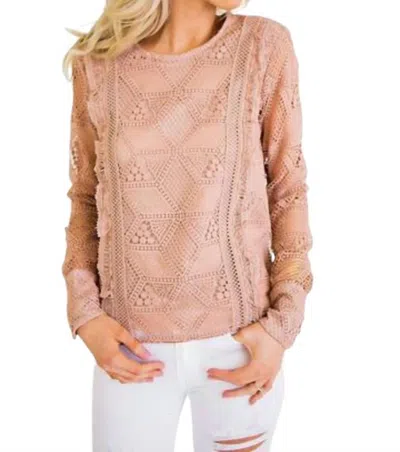 Karlie Anna Lace Top In Dusty Pink