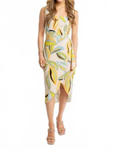Karlie Bayside Wrap Midi Dress In Sundried Apricot In Multi