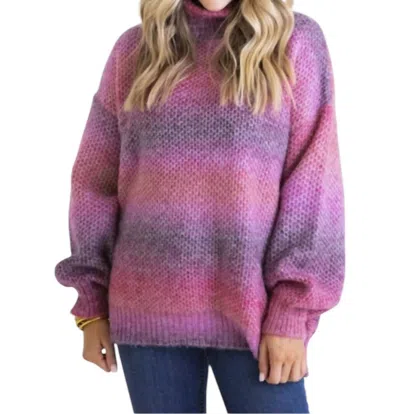 Karlie Boho Mix Sweater In Mauve In Multi