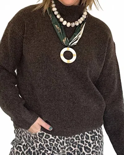 Karlie Bri Turtleneck Sweater In Chocolate In Black