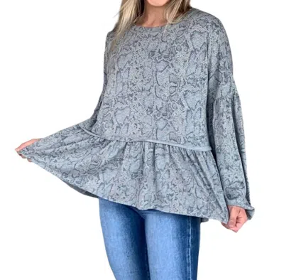 Karlie Carmen Ruffle Top In Snake In Multi