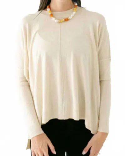 Karlie Cashmere Crewneck Sweater In Oatmeal In White
