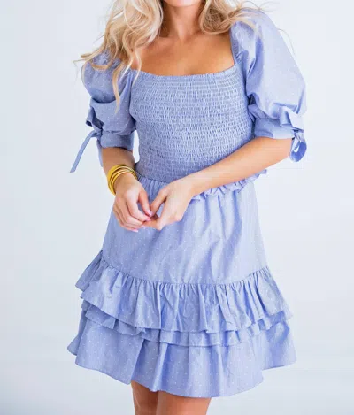 Karlie Charlotte Puff Sleeves Smocked Dress In Lilac In Multi