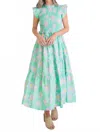 Karlie Daisy Smock Tier Maxi Dress In Mint In Green