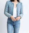 Karlie Denim Novelty Floral Jacket In Blue In Blue