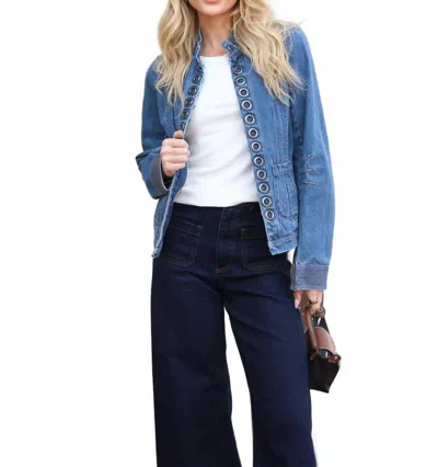 Karlie Denim Og Grommet Jacket In Blue