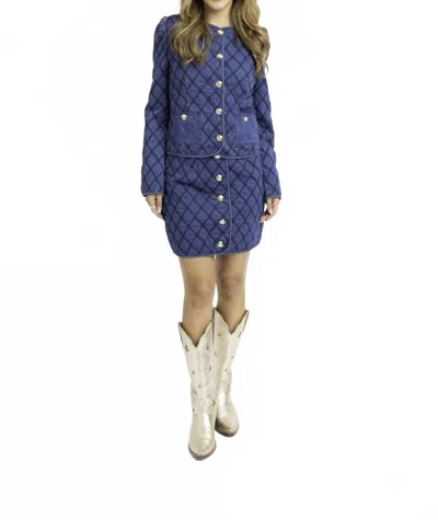 Karlie Denim Stitch Novelty Skirt In Blue