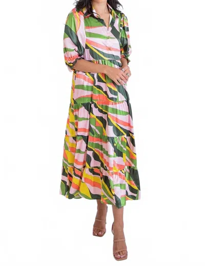 Karlie Disco Bloom Tiered Maxi Dress In Multi