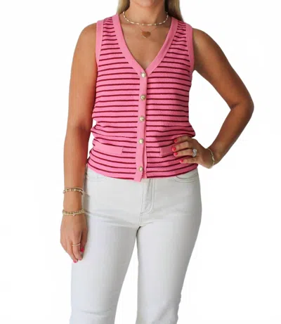 Karlie Eliza Striped Vest In Pink
