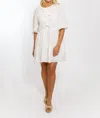 KARLIE EYELET BOW TIER DRESS IN IN WHITE