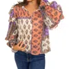 Karlie Floral Boho Top In Purple In Purple