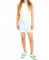 Karlie Floral Ditzy Stripe Scallop Skort In Blue In Blue
