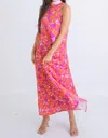 Karlie Floral Mock Halter Maxi Dress In Purple In Purple