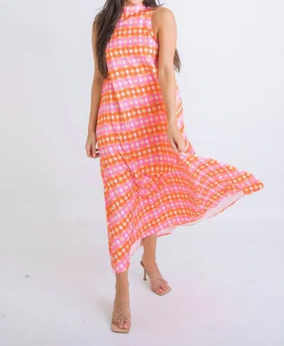 Karlie Floral Mock Halter Maxi Dress In Retro In Multi