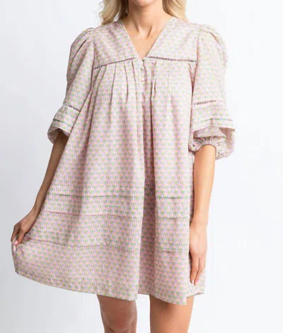 Karlie Floral Puff Sleeve Dress In Vintage Paris In Multi