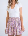 Karlie Floral Smock Skort In Violet Floral In Multi