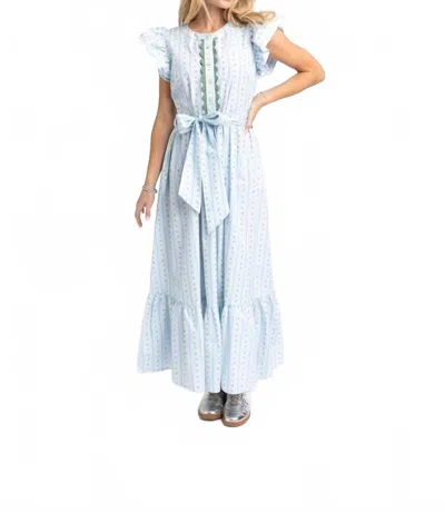 Karlie Floral Stripe Maxi Dress In Blue