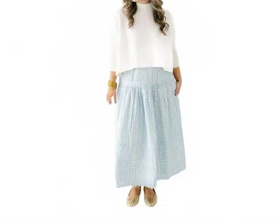 Karlie Floral Stripe Maxi Skirt In Blue