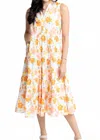 Karlie Floral V Neck Sleeveless Tier Maxi Dress In Multi In Multi