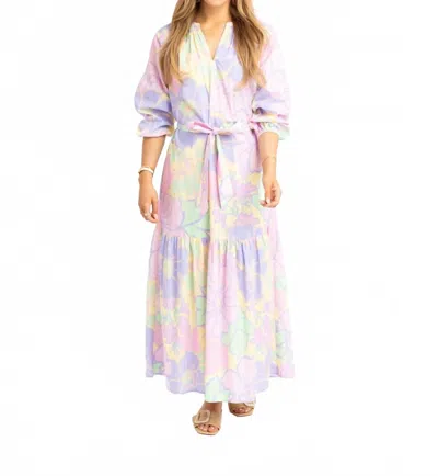 Karlie Floral V-neck Maxi Dress In Pastel In White