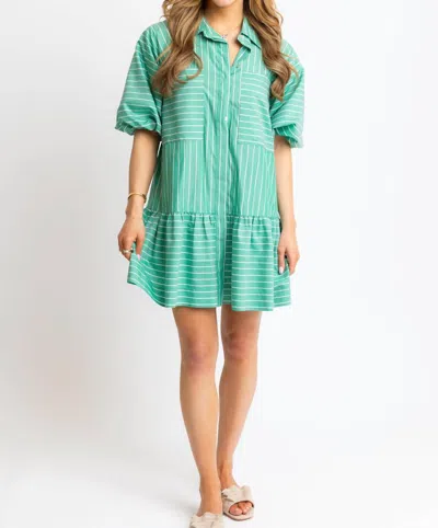 Karlie For Keeps Stripe Pocket Dress In Green
