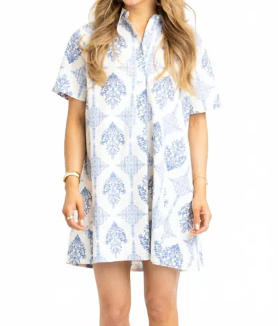 Karlie French Vintage Floral Tank Dress In Blue In Animal Print