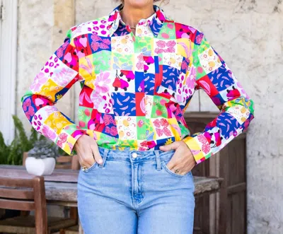 Karlie Fruit Quilt Poplin Top In Multi