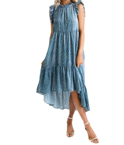 Karlie Geometric Velvet Hilo Dress In Teal In Multi