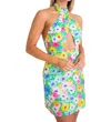 Karlie Halter Cross Front Dress In Bright Floral Print In Multi