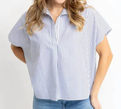 Karlie Harper Top In Navy In White