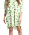 Karlie Ibiza Palm Shirt Dress In Green In Green