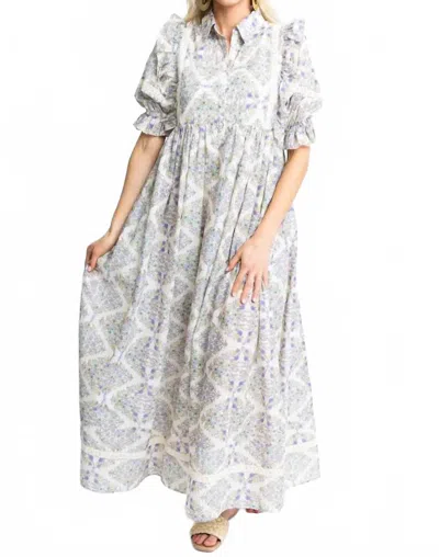 Karlie Lila Boho Floral Crochet Trim Maxi Dress In Multi