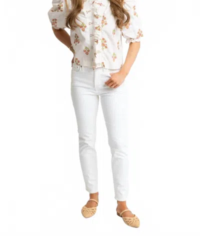 Karlie London Floral Ruffle Top In White