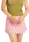 Karlie London Floral Scallop Kourt Skort In Pink In Multi