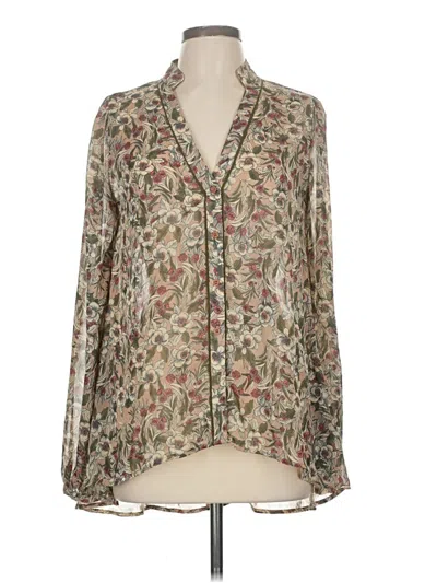 Pre-owned Karlie Long Sleeve Blouse In Brown
