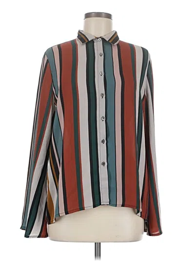 Pre-owned Karlie Long Sleeve Blouse In Brown