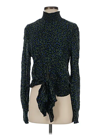 Pre-owned Karlie Long Sleeve Blouse In Green