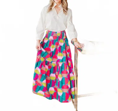 Karlie Modern Pop Tier Maxi Skirt In Multi