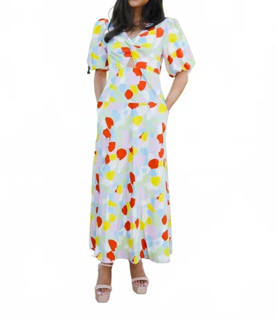 Karlie Mosaic Knot Keyhole Dress In Lavender In Brown